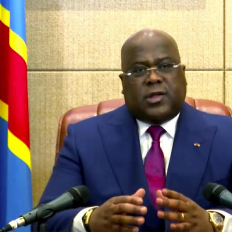 <p>In this image made from UNTV video, Felix Tshisekedi, President of Congo, speaks in a pre-recorded message which was played during the U.N. General Assembly’s special session to discuss the response to COVID-19 and the best path to recovery from 